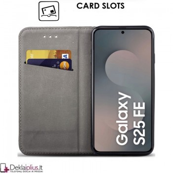 Telone dirbtinės odos dėklas - žalias (Samsung Galaxy S25 Fe)